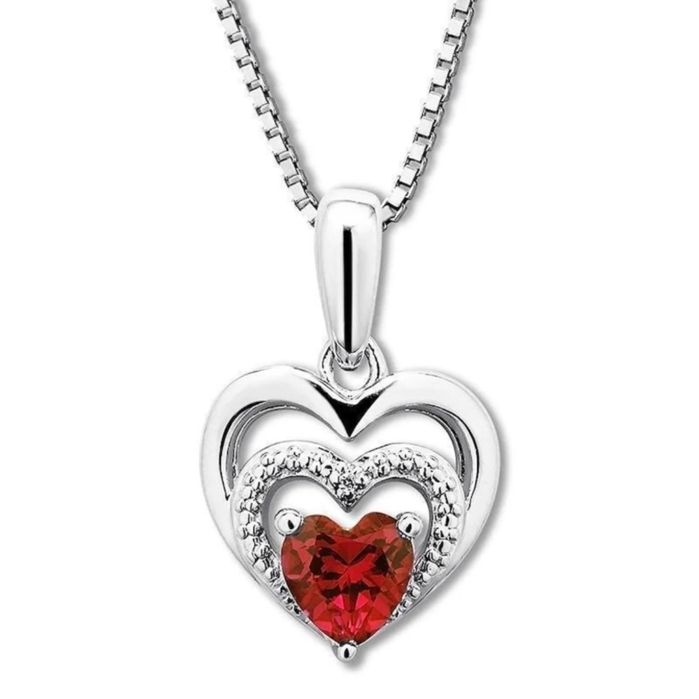 Jay Jewelers Ruby Heart Necklace